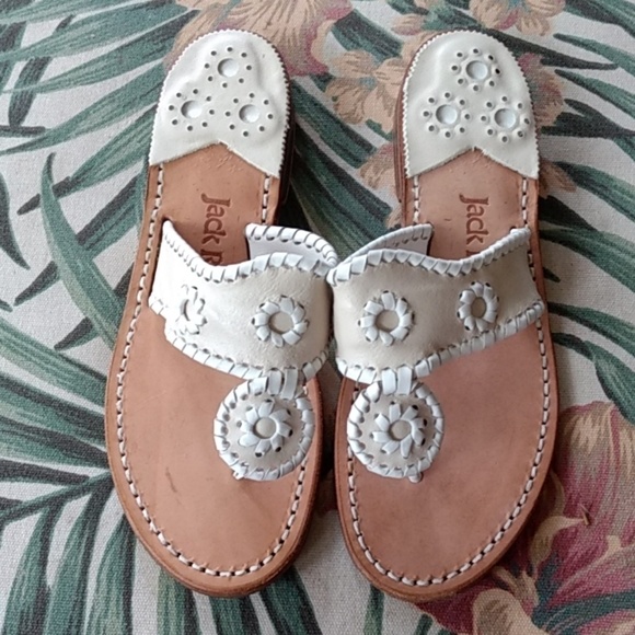 Jack Rogers Shoes - Jack Rogers Palm springs sandals in bone and white
